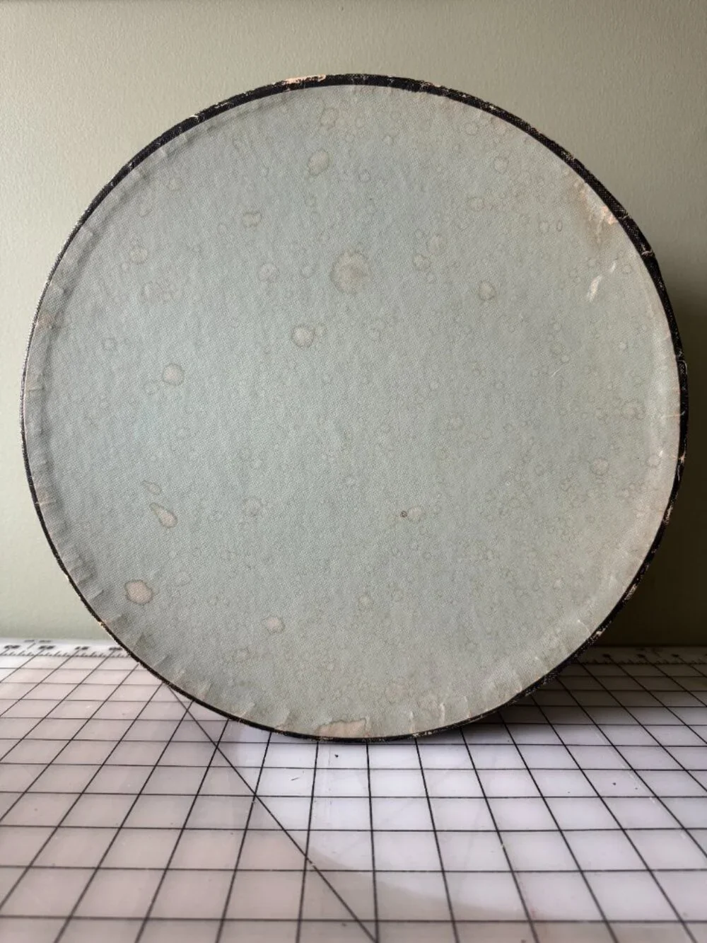 Vintage Aqua Hat Box | Retro Storage Case | Mid Century